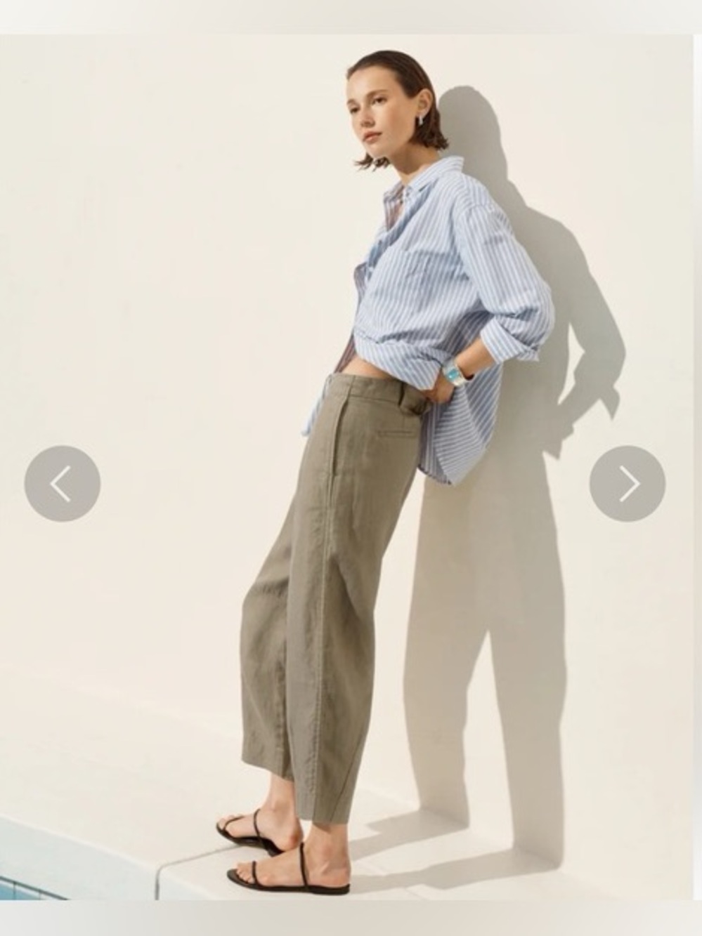 AYR The Bam Baby Barrel Linen Twill Crop Pant